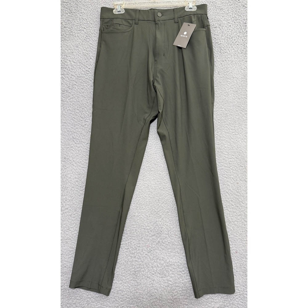NEW Apana Mens Slim Fit Moisture Wicking Stretch Pants Mens Small Kambaba Color